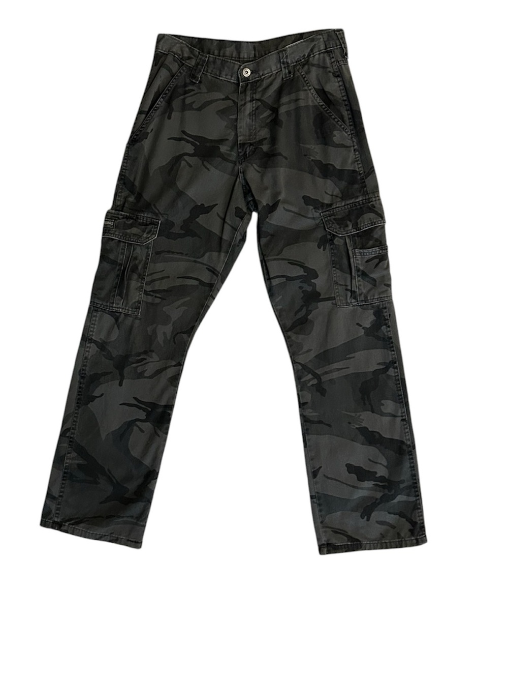 Wrangler Men's Dark Gray Black Camo Cargo Pants 32x32